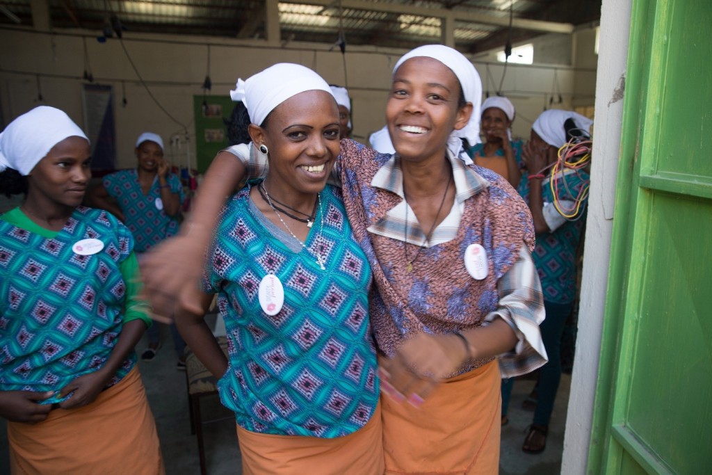 Women from the Mariam Seba Sanitary Products Factory